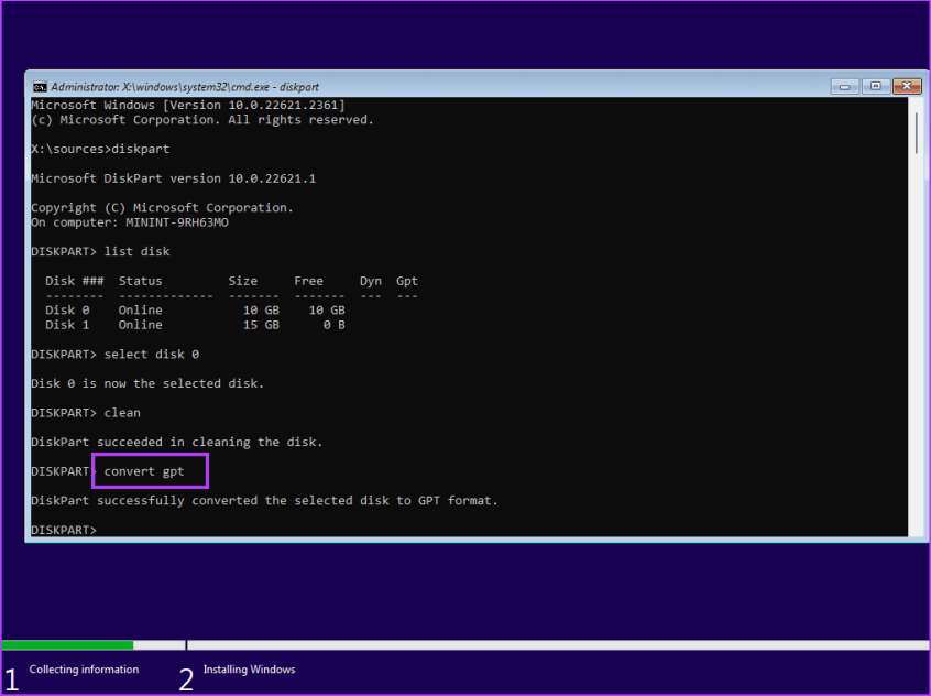 Конвертировать диск в gpt