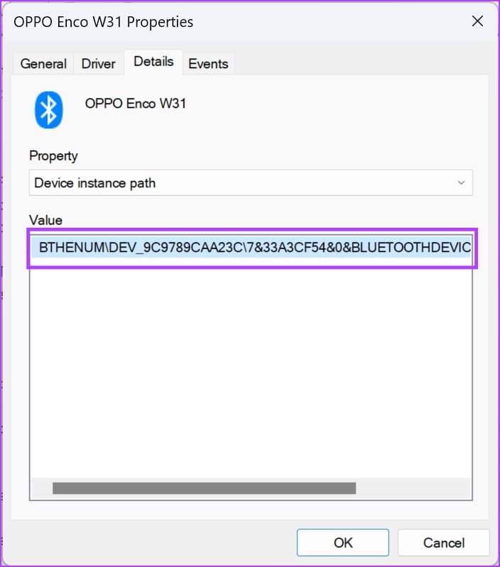 Копировать путь к экземпляру устройства