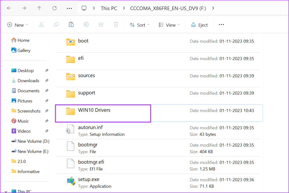 Скопируйте драйвера на USB