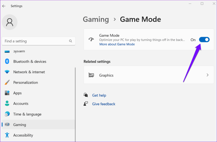 Включить игровой режим в Windows