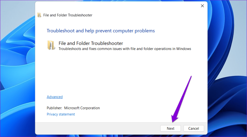 Средство устранения неполадок с файлами и папками