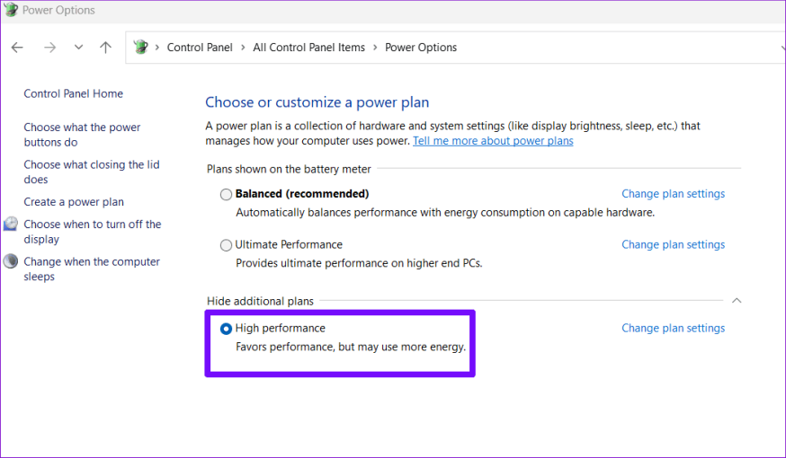 Режим высокой производительности в Windows