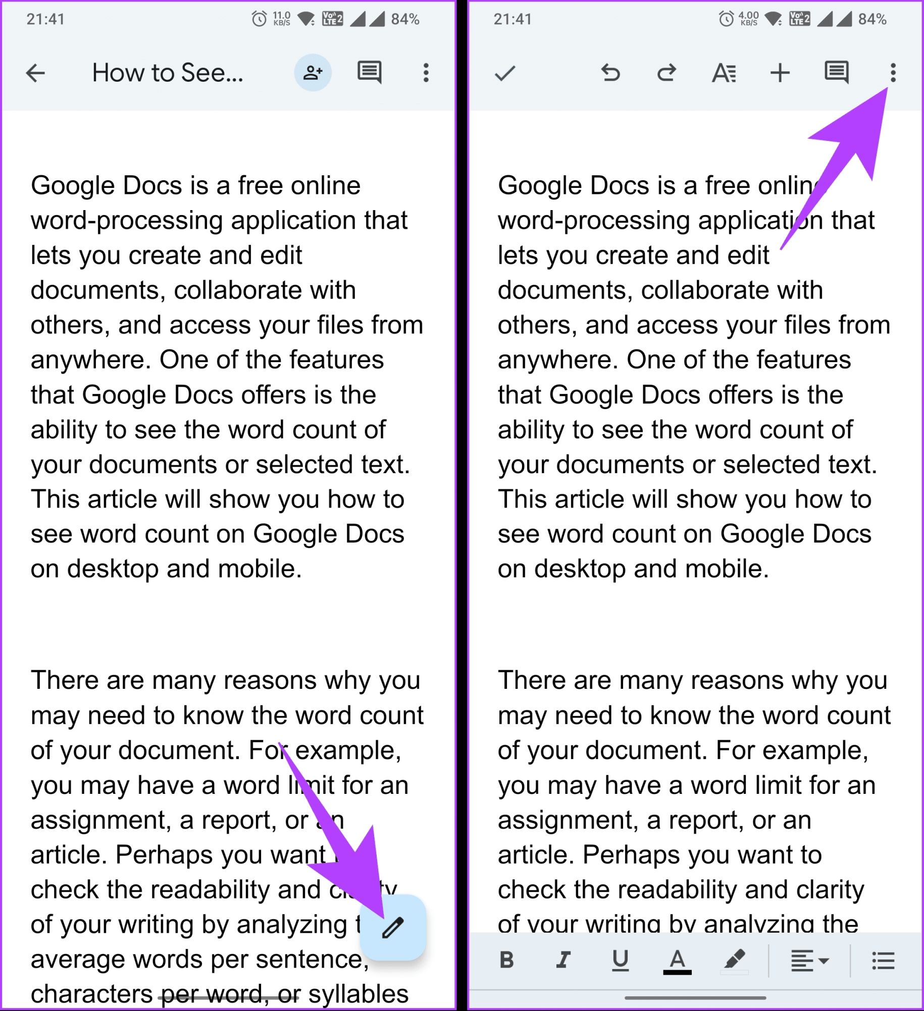 Нажмите на трехточечный значок