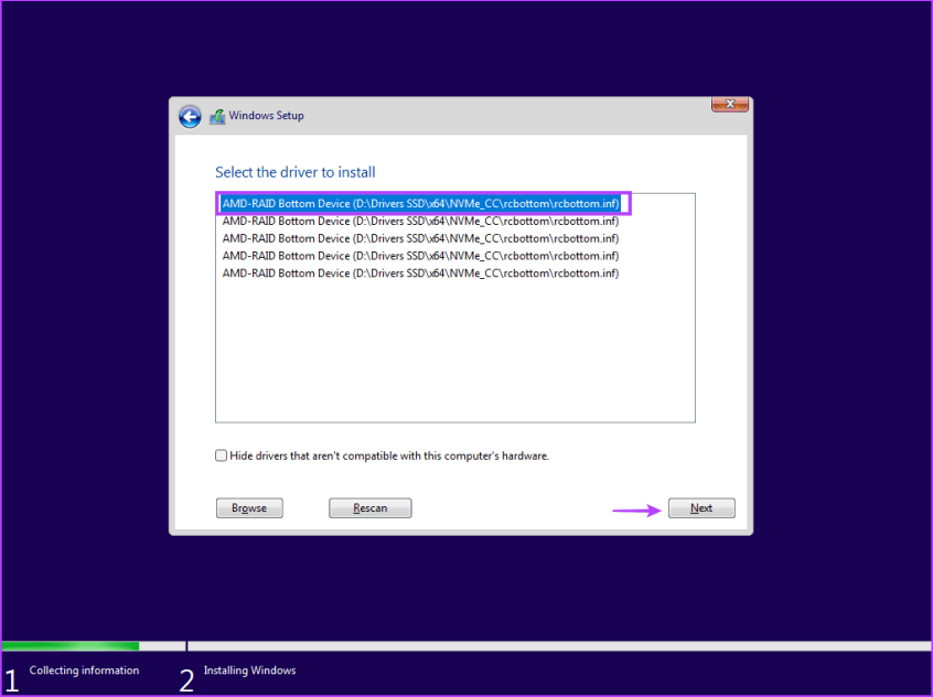 Установить недостающие драйверы 3