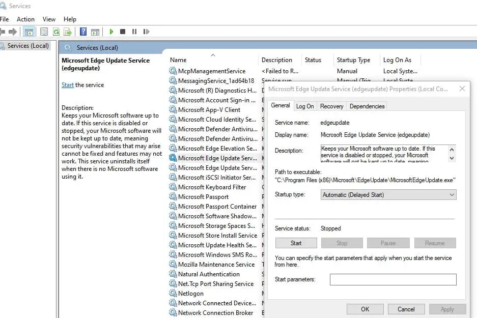 Служба обновлений Microsoft Edge