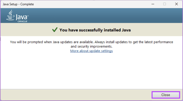 нажмите кнопку Закрыть