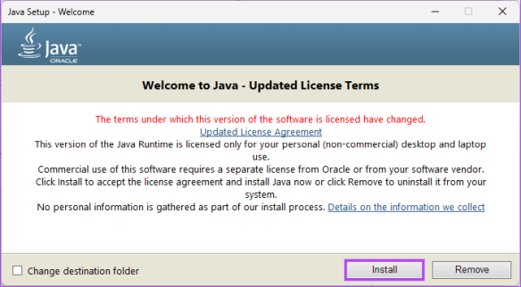 нажмите кнопку Установить