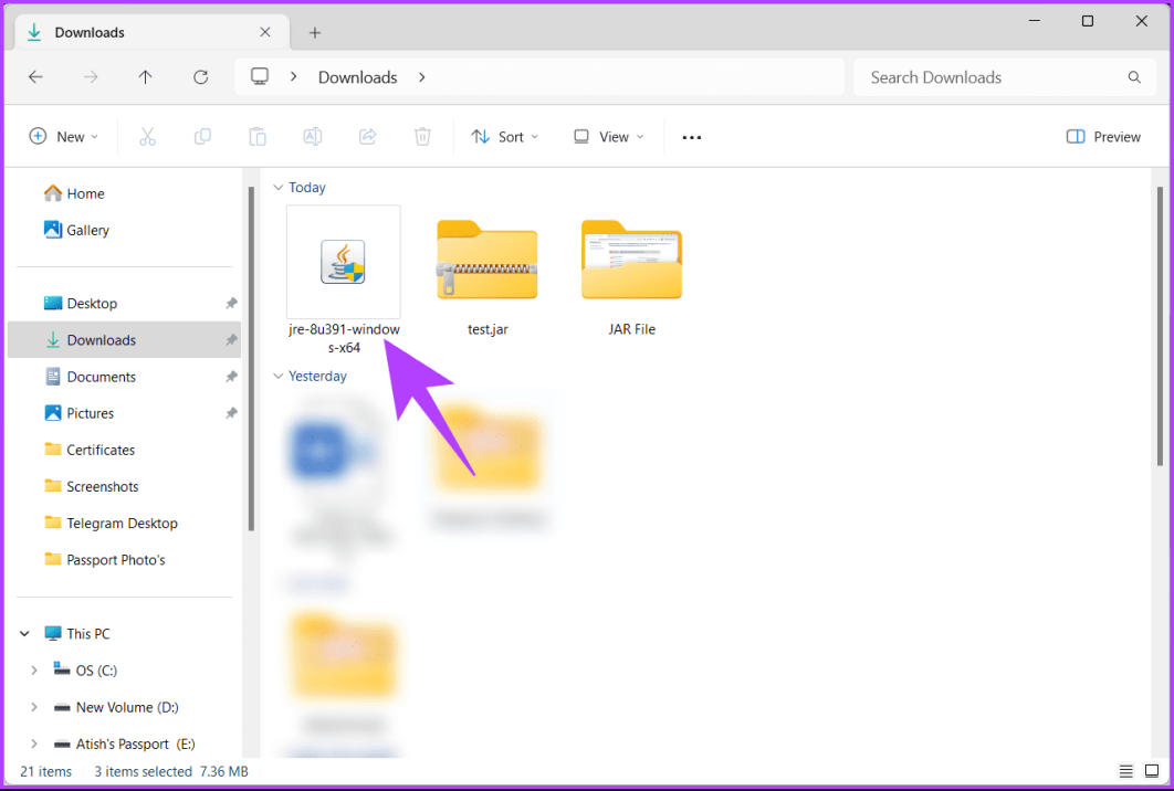 дважды щелкните файл установщика