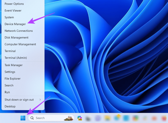 Открытие диспетчера устройств 2