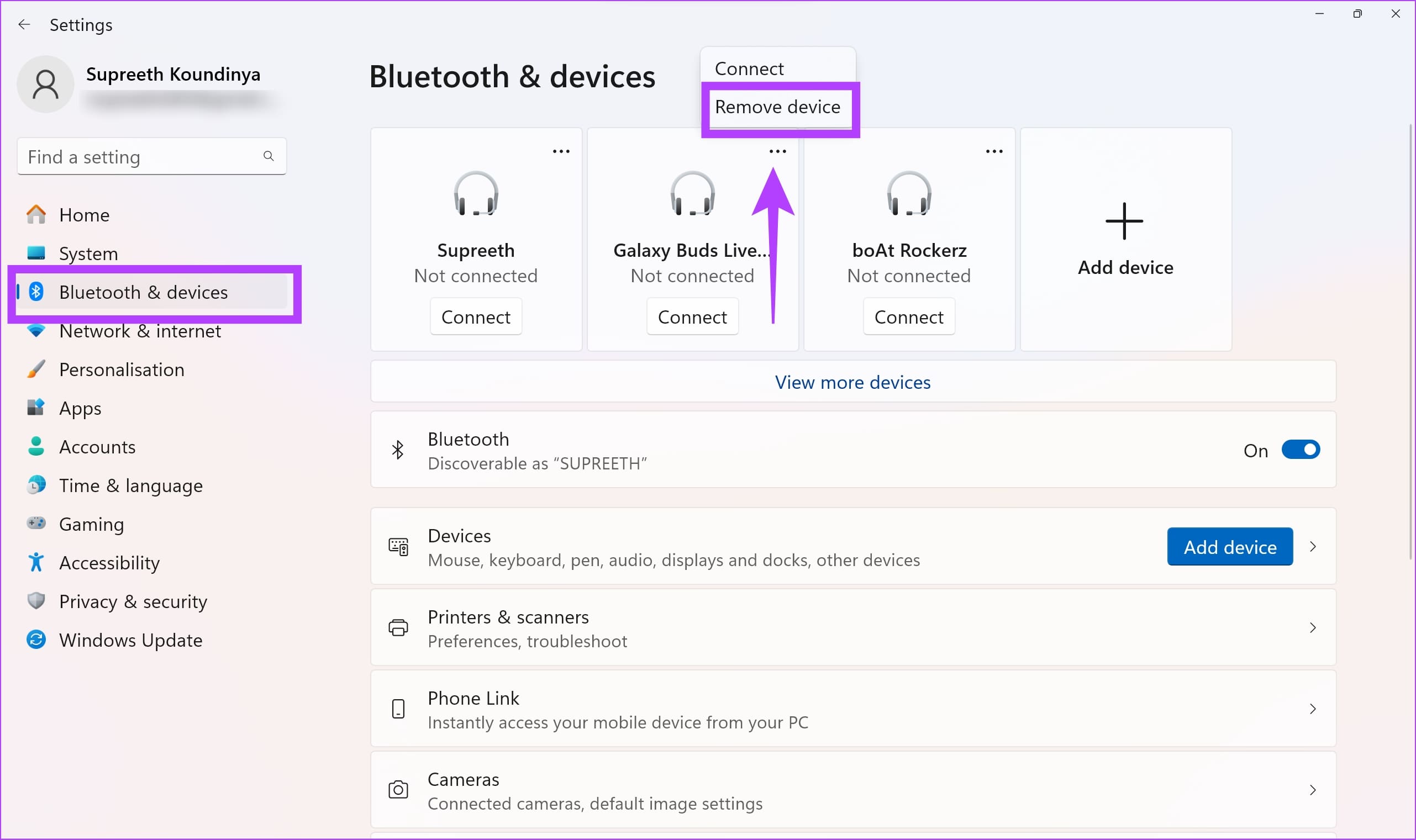 Удалить Bluetooth-устройство 1