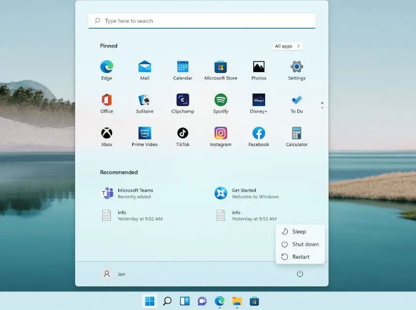 Перезагрузите виндовс 11