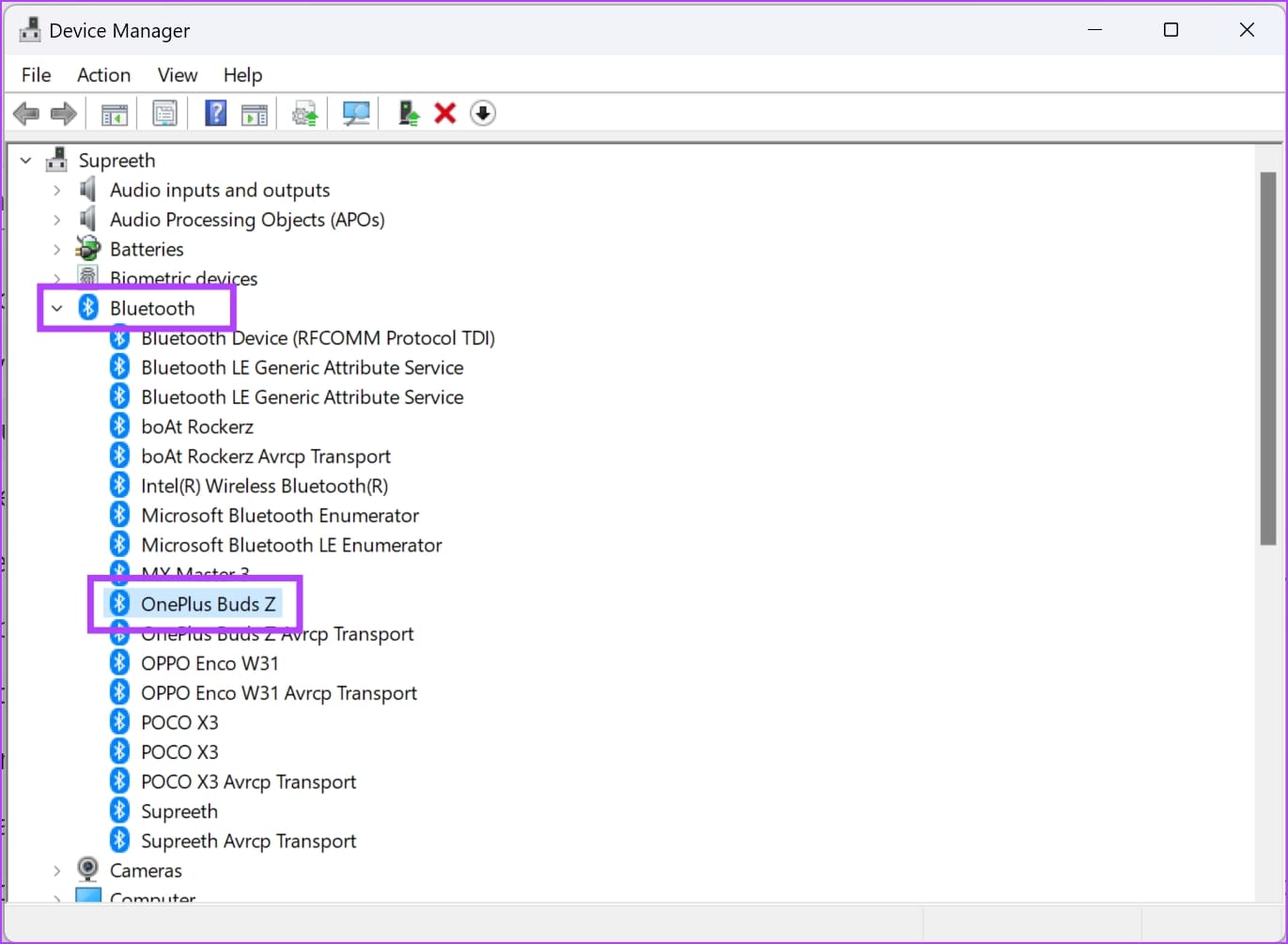 Щелкните правой кнопкой мыши по устройству