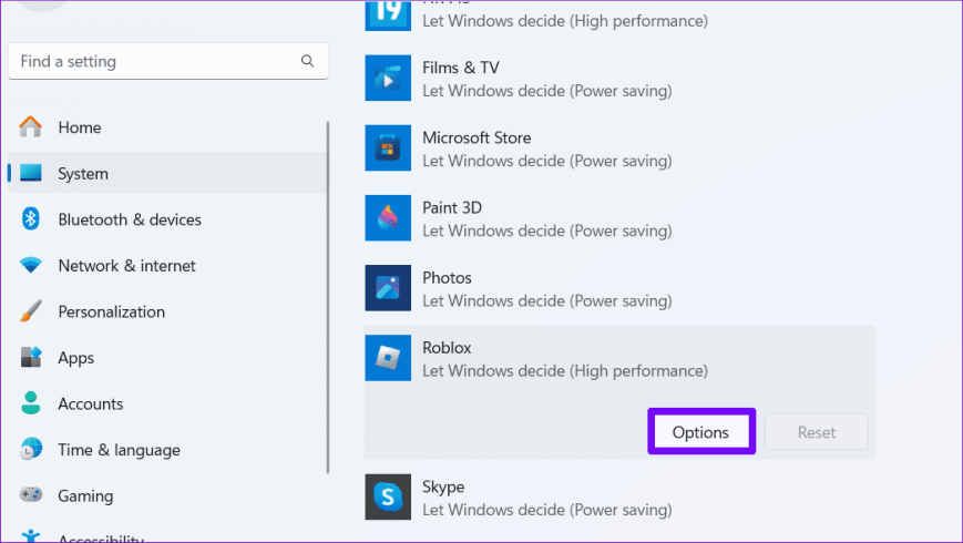 Параметры Roblox в Windows 1