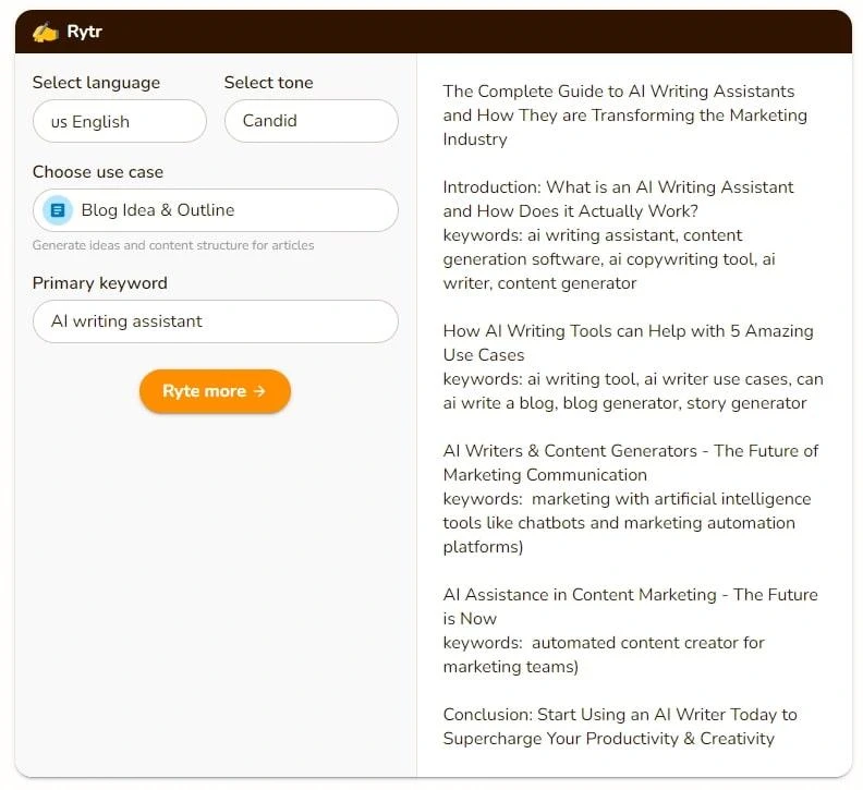 Rytr AI нейросеть
