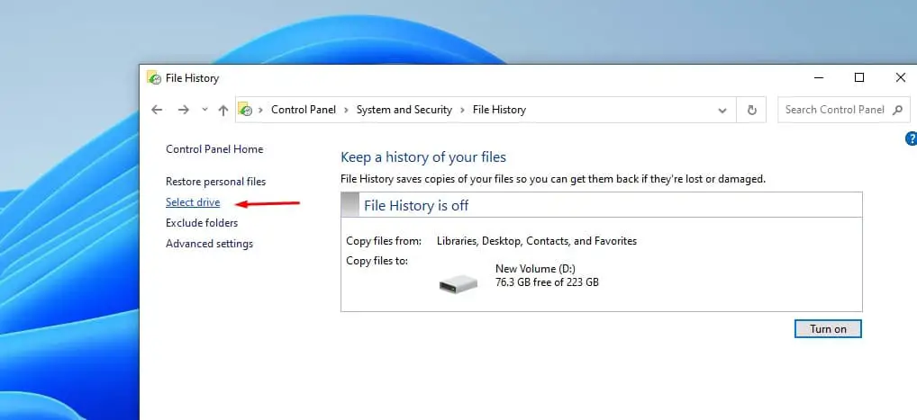 Выберите Диск
