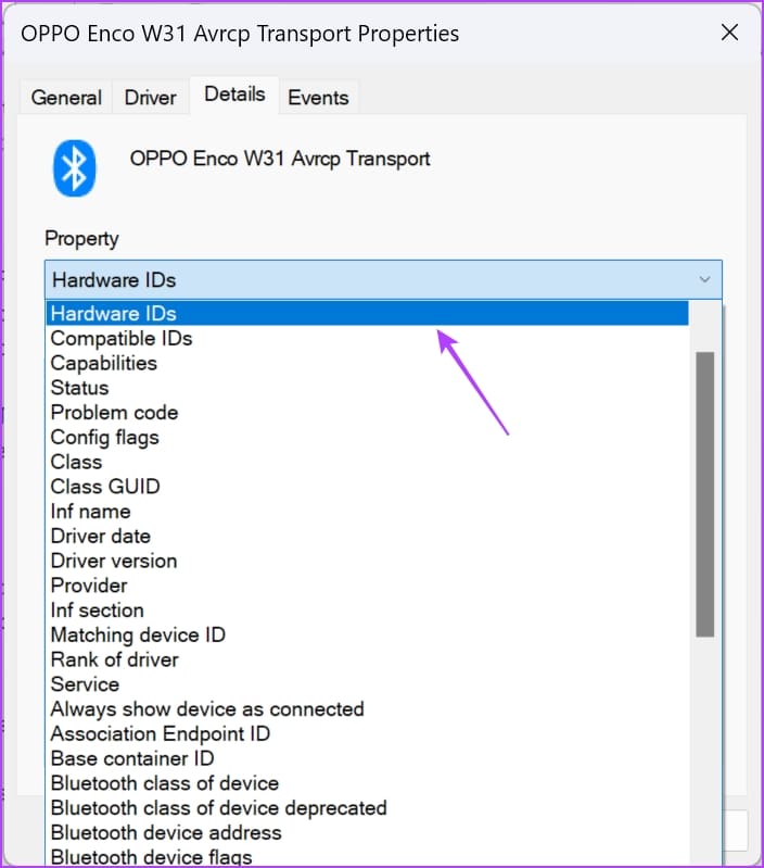 Выберите идентификатор оборудования