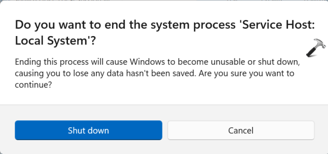 Исправлено: высокая загрузка ЦП узла службы в Windows 11 2.