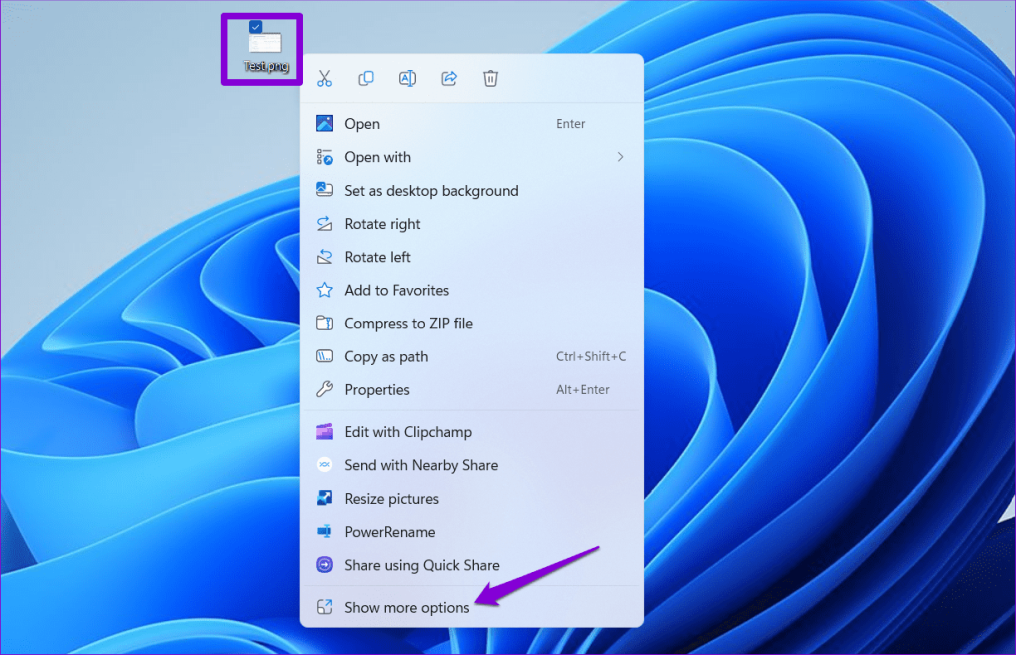 Показать меню дополнительных параметров в Windows 11