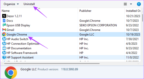 Удалить Chrome 1