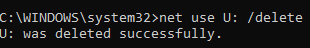 net use /delete - удалить сетевой диск