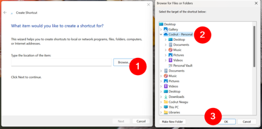 Выберите папку, которую вы хотите закрепить на панели задач.