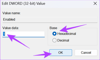 Выберите число, нажмите «Шестнадцатеричный» и нажмите «ОК».