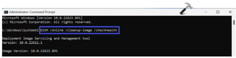 Командная строка DISM-сканирование