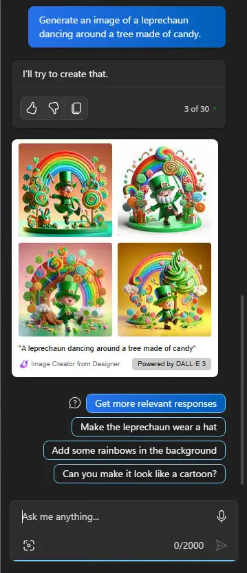 Создание изображений с помощью Windows Copilot