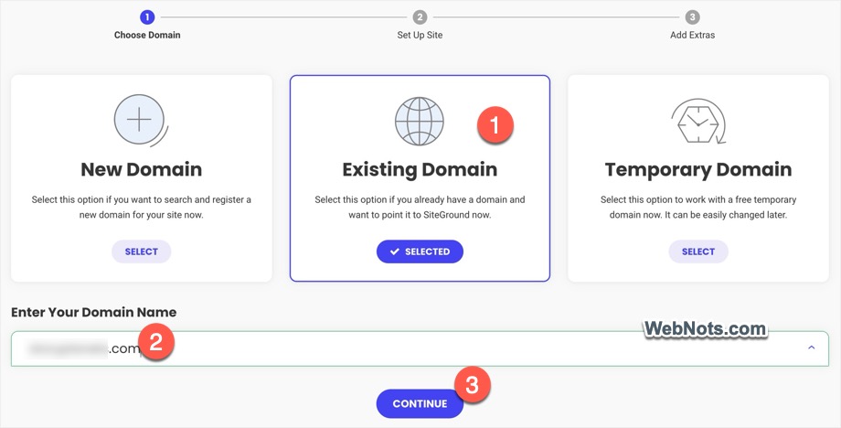 Введите URL-адрес домена и продолжите.