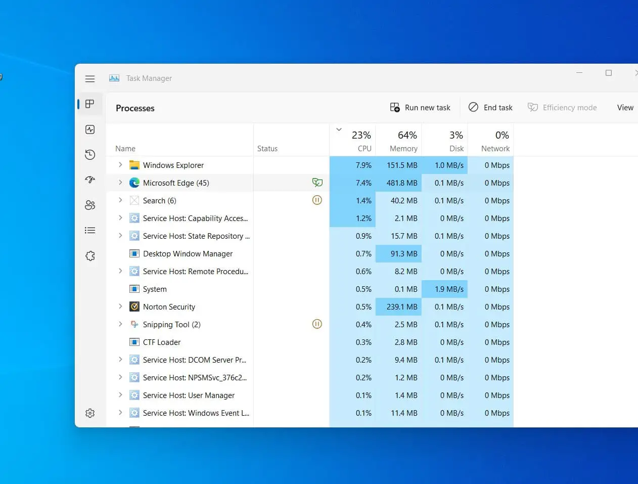 Высокая загрузка ЦП или памяти
