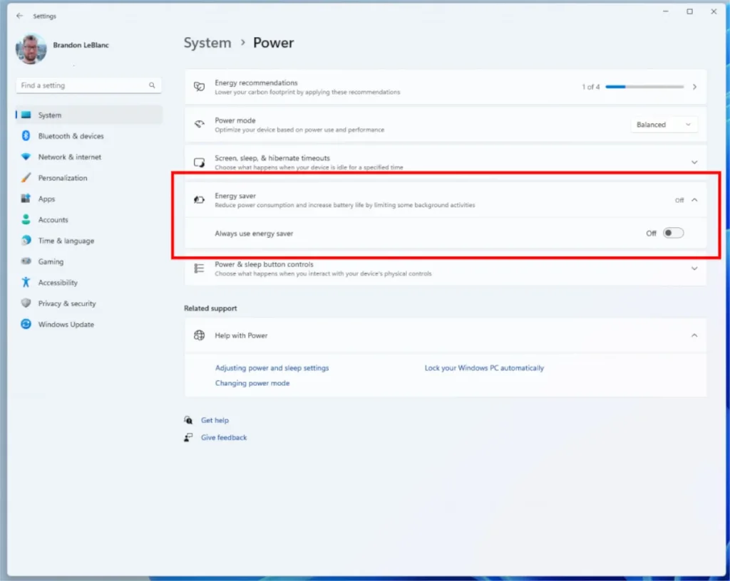 Обновление Windows 11 представляет режим экономии заряда батареи на стероидах