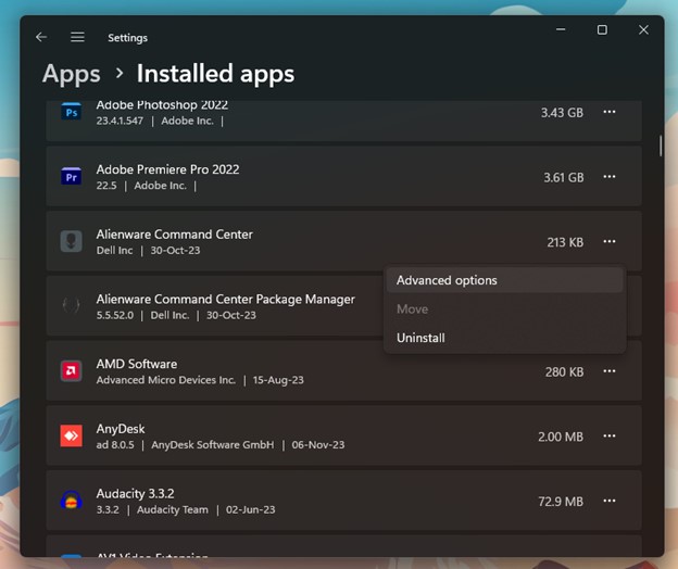 Расширенные настройки