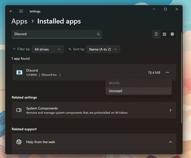 Переустановить Дискорд