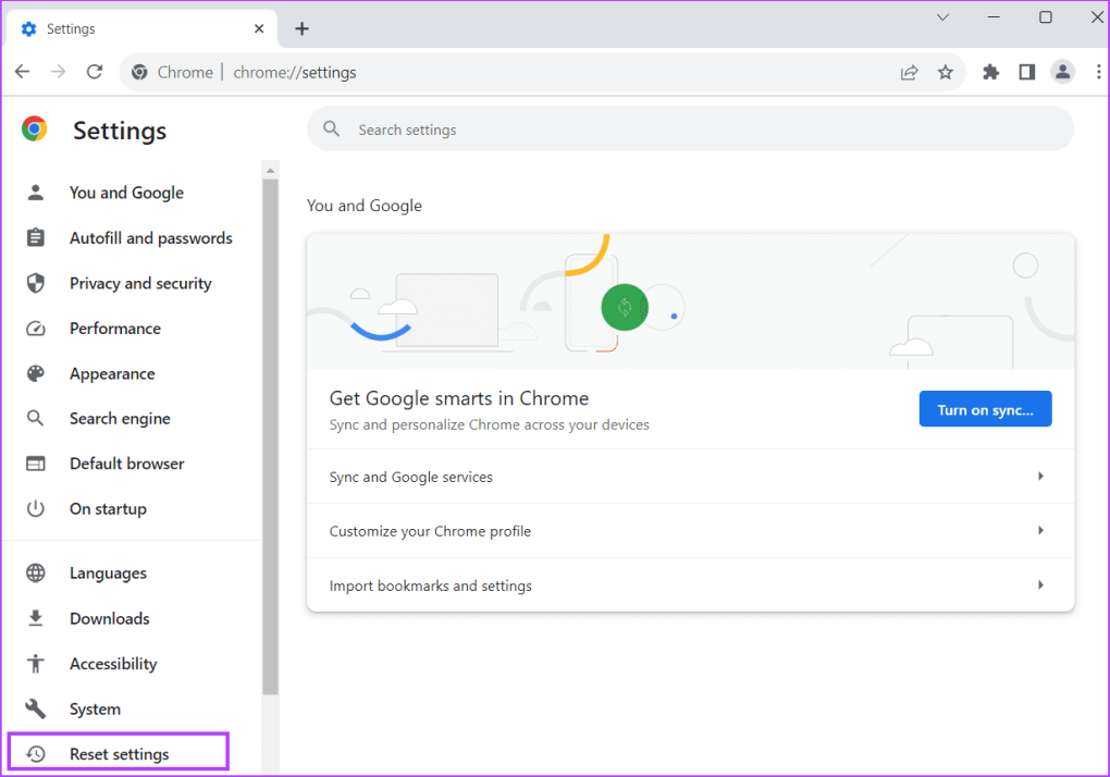 Сбросить настройки хрома