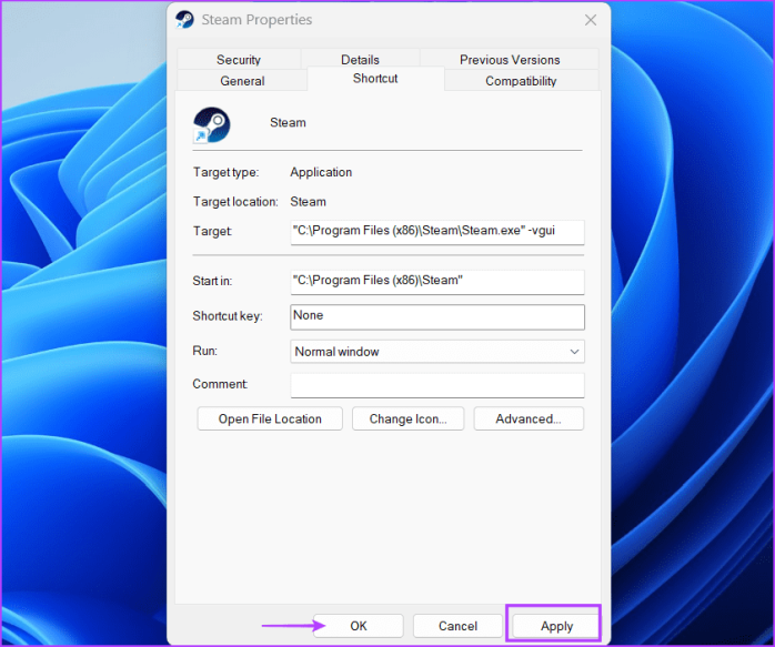 Запустите исполняемый файл Steam с измененными разрешениями