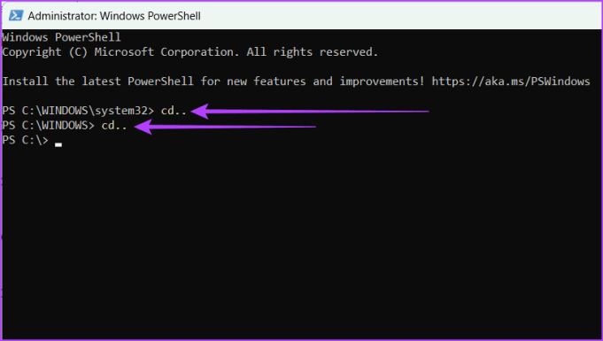 Введите следующую команду дважды и нажмите клавишу Enter на клавиатуре.
