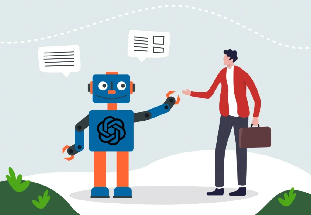 Человек даёт пять роботу