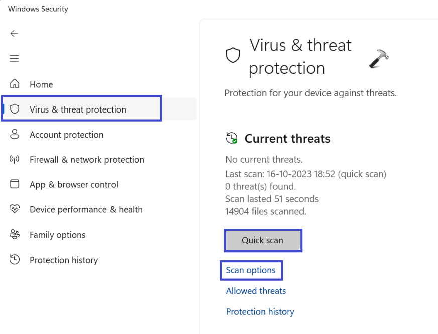 Параметры сканирования