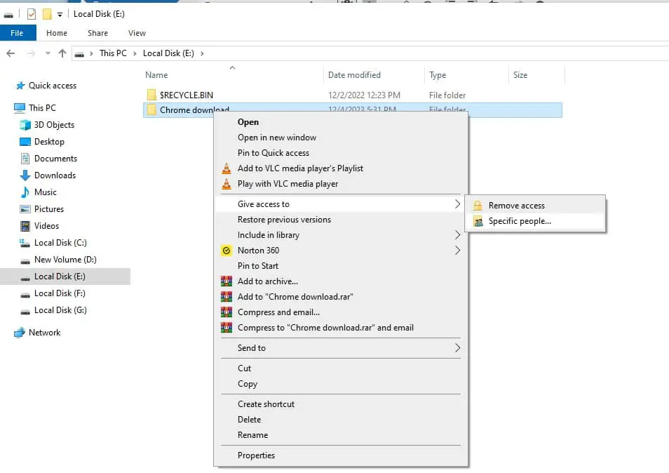 поделиться папкой в ​​сети