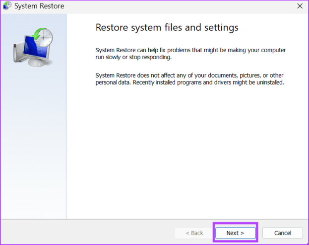 использовать восстановление системы