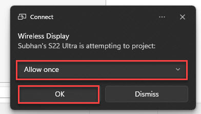 Разрешить подключение с ПК