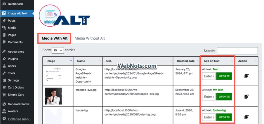 Массовое обновление альтернативного текста