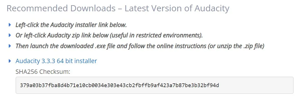 Ссылка для скачивания Audacity