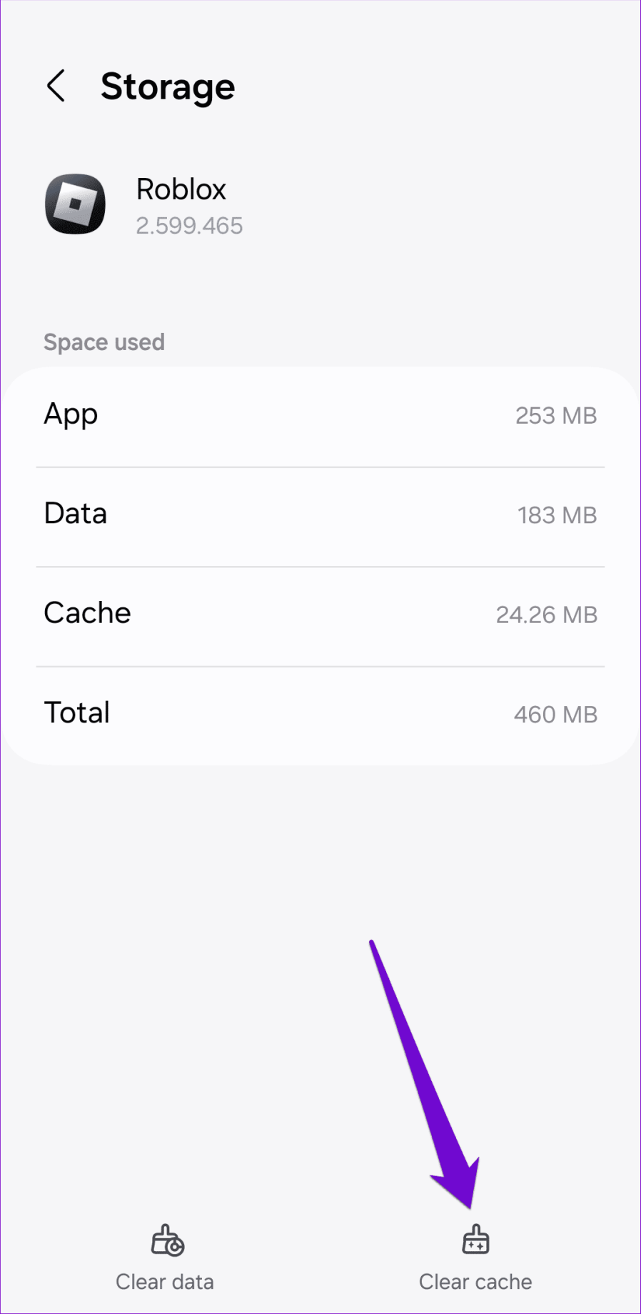Очистить кэш Roblox на Android