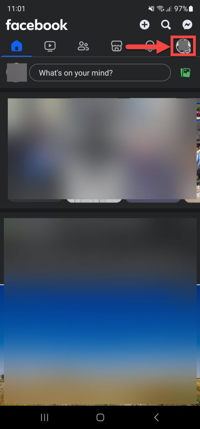 Нажмите на значок профиля