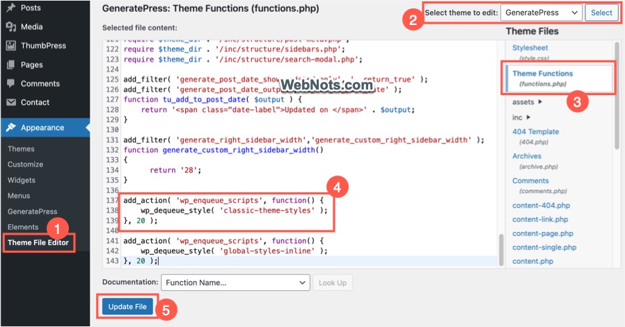 Код для удаления встроенных стилей классической темы