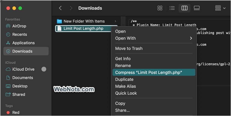 Сжать в ZIP-файл на Mac