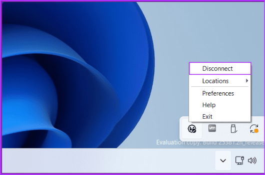 Отключить VPN-соединение 2.