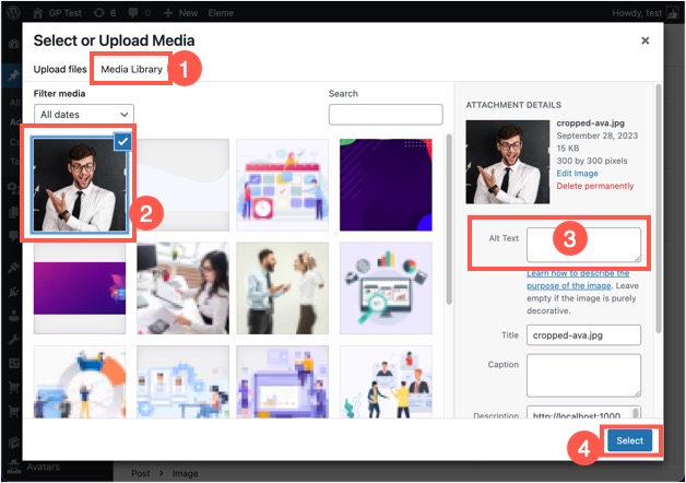Введите замещающий текст и вставьте изображение