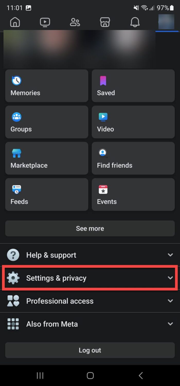 Разверните Настройки и конфиденциальность